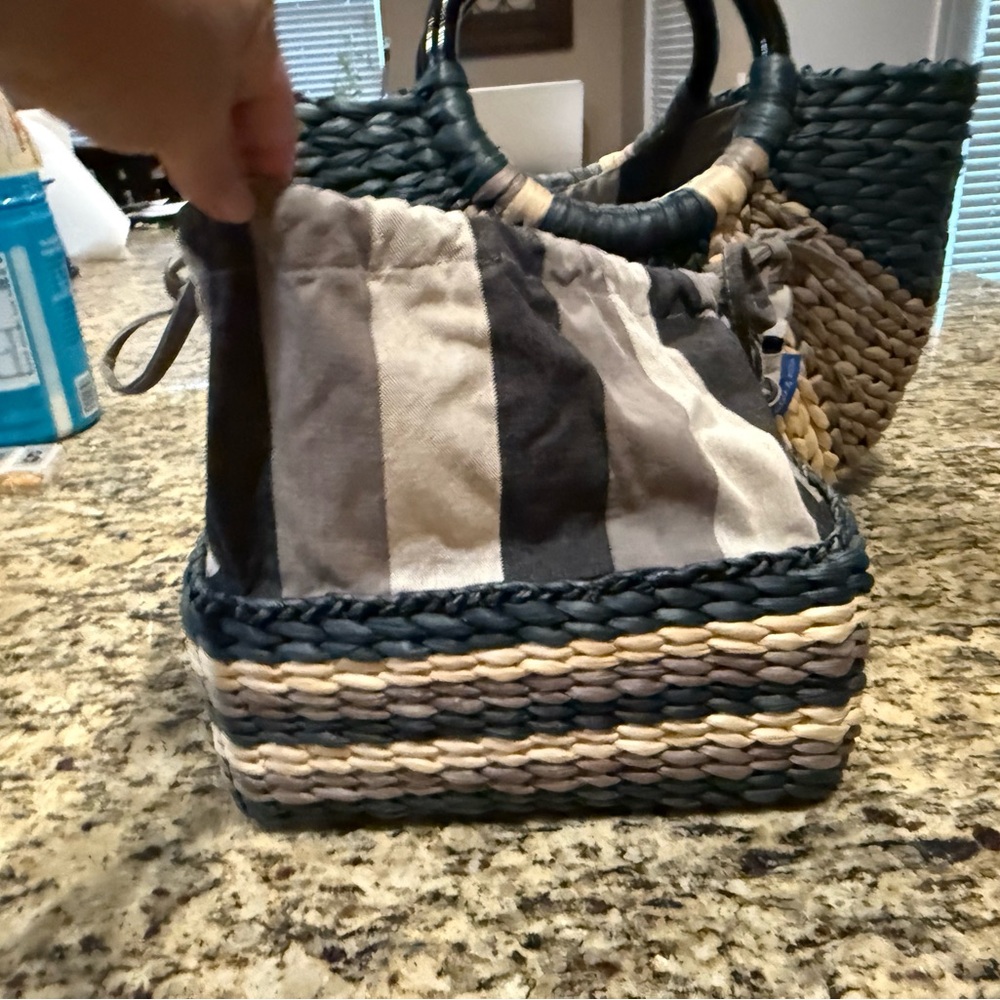 Sun & Sand 2 piece straw bags Stylish Multicolor Woven Handbag - Picture 10 of 11